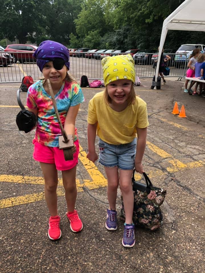 Campers dressed up for a pirate-themed camp week