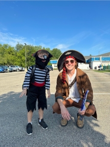 Campers in pirate costumes during a themed camp week